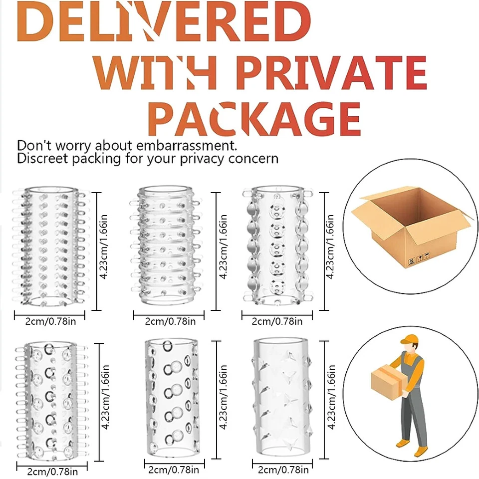 Extensor de extensión de pene de silicona para hombres 6 piezas Foto 3 de 4