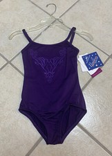 Adult Large Purple Tactel Dri Fit Dance Camisole Bodysuit Leotard Costume NWT