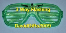 LED FLASHING SUNGLASSES LIGHT UP GLASSES BLINKING SHUTTER RAVE PARTY CLUB HOT