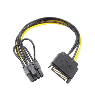 B77 SATA Stromadapter 15Pin auf 8Pin PCIe (PCI Express) Grafikkarten Stromkabel