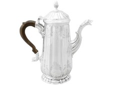 Antique Georgian Sterling Silver Coffee Pot by John Pollock