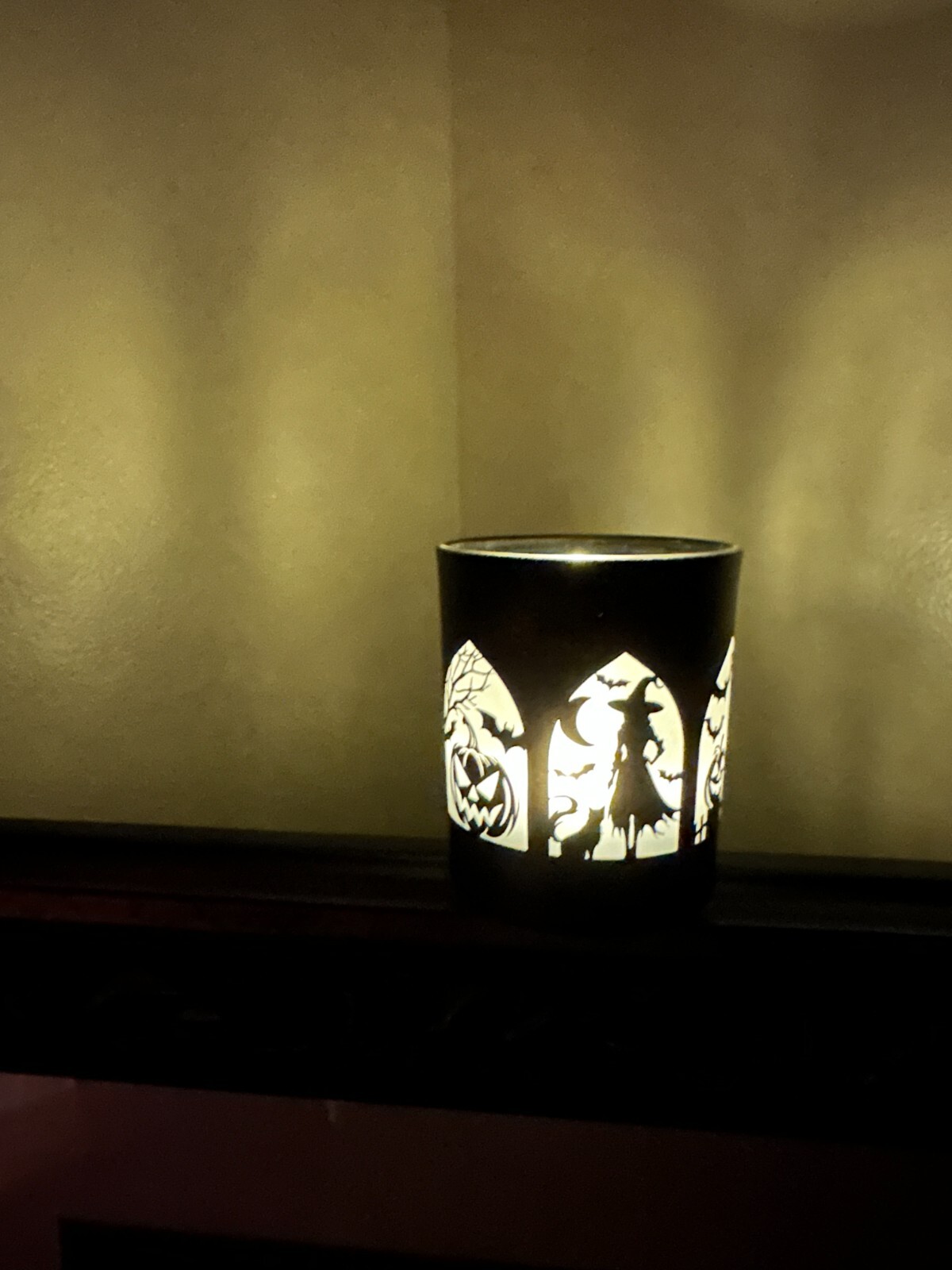 Halloween Candle Holder Engraved Perfect for Tea Light Candles or LED Candles