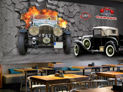 3D Retro Car G16377 Wallpaper Wall Murals Removable Self-adhesive Honey