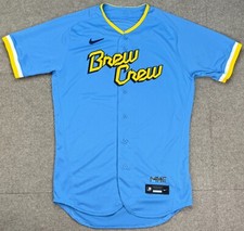 Nike MLB Milwaukee Bucks Rare Brew Crew City Connect Baseball Jersey Size 42