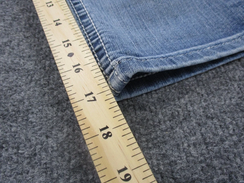 Miss Me Jeans Girl 14 Blue Cuffed Capri Denim Embroidered Rhinestones Y2K Preppy - Image 4 of 4