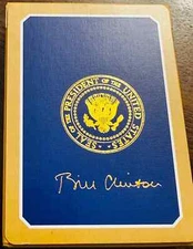 President of The US Whit House Bill Clinton Presidential Seal VVIP Playing Cards
