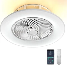 PrimeMall Ceiling Fans with Lights and Remote Control 22 inch with Ambient Light
