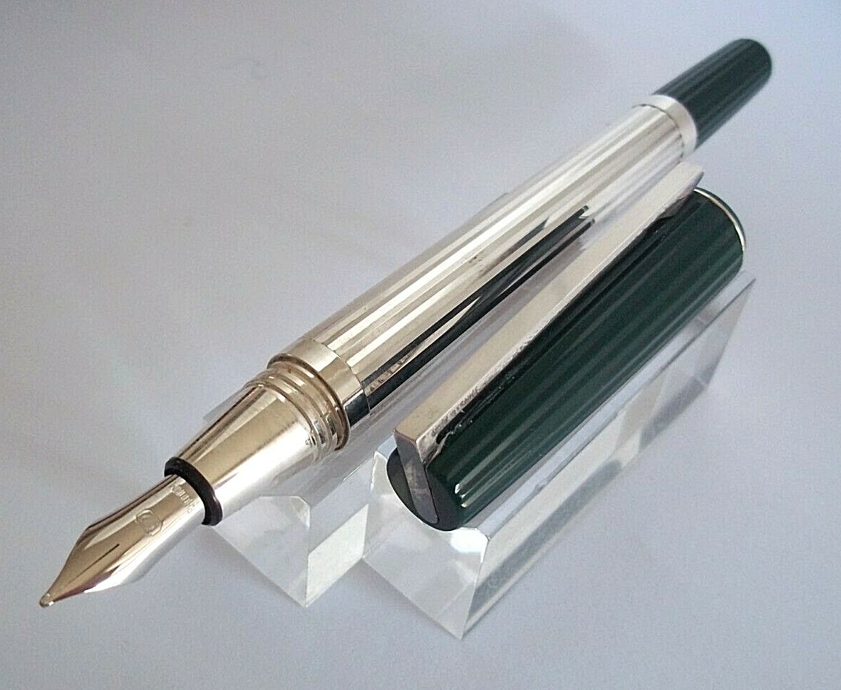 Stylo Plume S.T. Dupont Saint Germain - Résine Kaki, Plume En Or, Occasion De Prestige