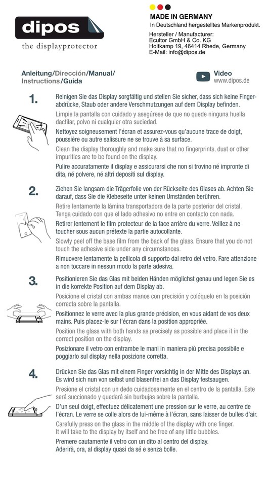 Dipos 2 Pellicole Protettive In Vetro Flessibile 9H Per Doro 8040 - 2