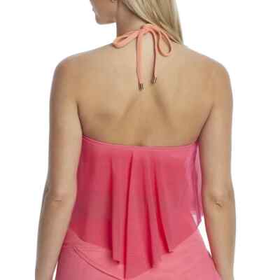 Coco Reef Aura Ombre Mesh Overlay Underwire Tankini Top Swim Separates 36 DD