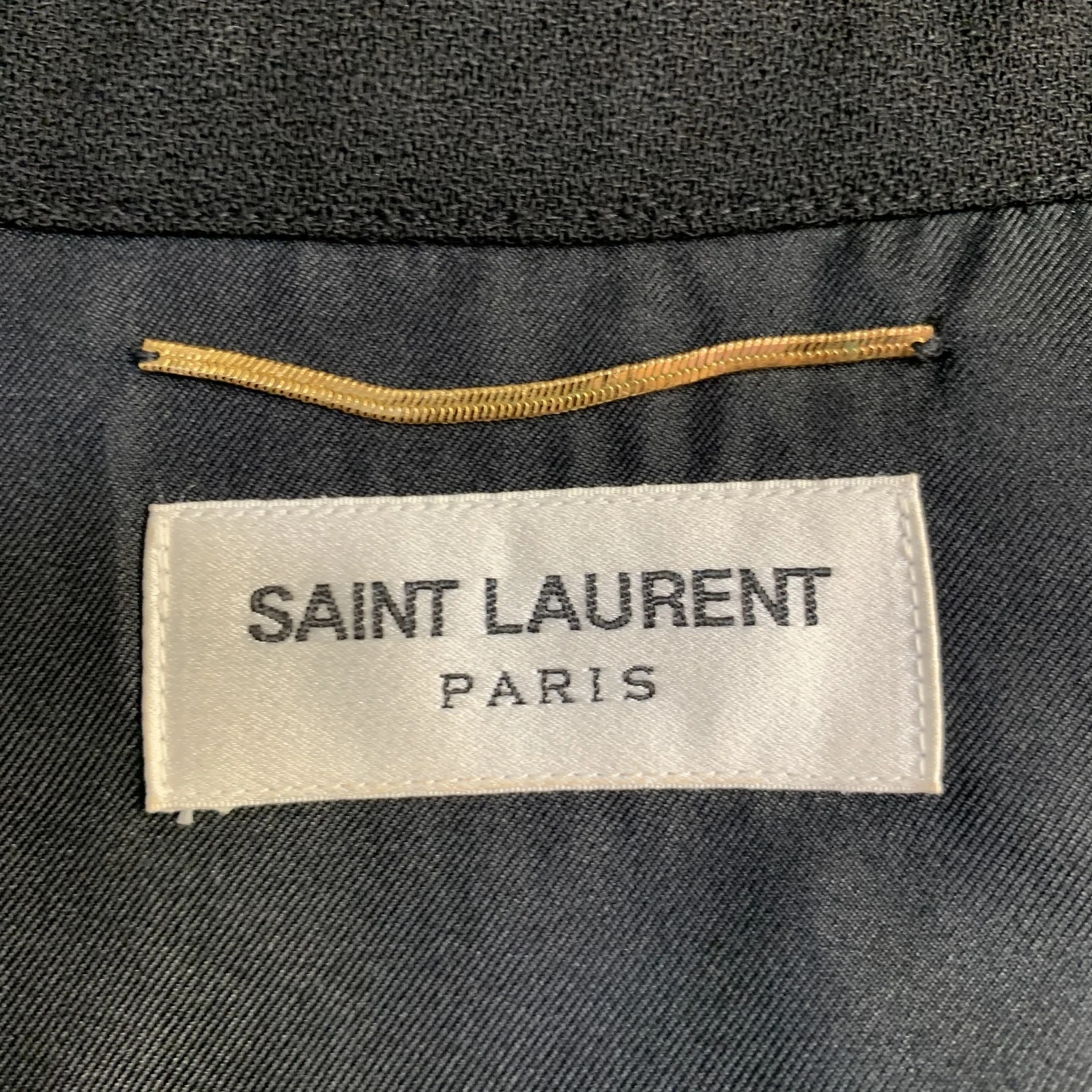 SAINT LAURENT (YSL) Abito manica lunga SAINT LAURENT taglia 8 nero oro lana crepe strass