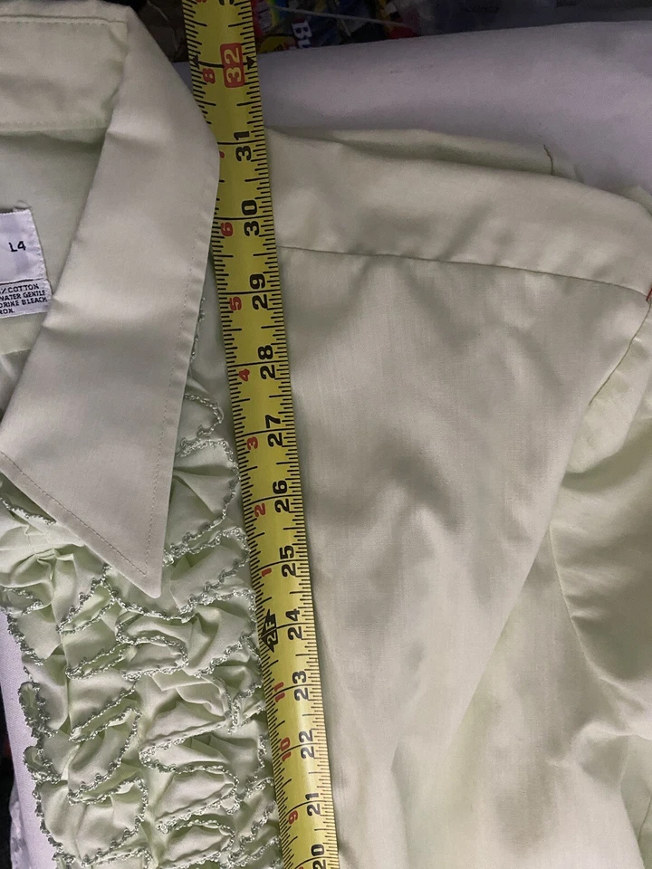 Esmoquin vintage años 70 después de seis bebé verde y tostado con volantes paquete de graduación = 2 en total Foto 3 de 4