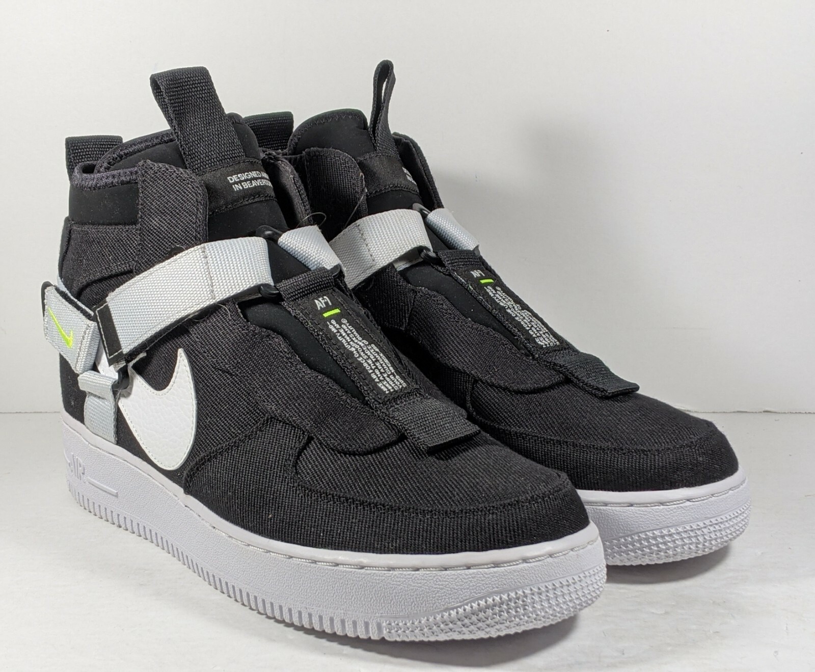 nike air force 1 utility mid black and white