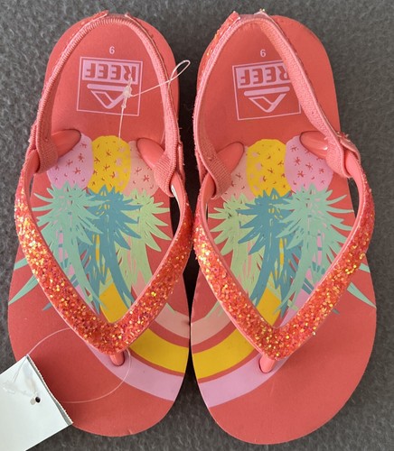 Reef Girls Little Lil Stargazer Sandal flip Flop Size 9 Toddler Kids Pink New - Picture 2 of 9