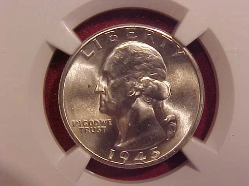 1945 WASHINGTON QUARTER - NGC MS 66 - SEE PICS! - (G1619)