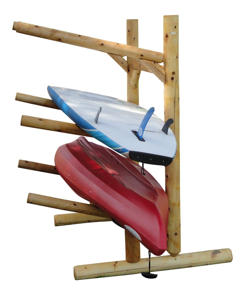 Log Kayak Rack 3place OneSided Natural Kayak Rack By Hitch Exclusives