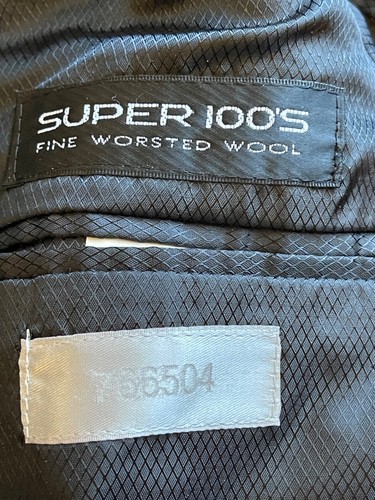 CALVIN KLEIN black blazer 100% wool satin lapel poly lining size 36R - Picture 14 of 15