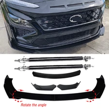 For Hyundai Kona Front Bumper Lip Spoiler Splitter Body Kit +Strut Rods
