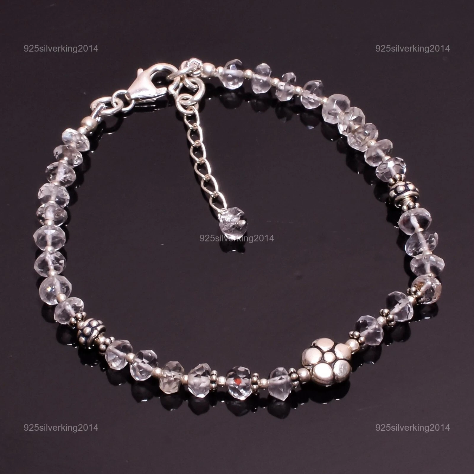 VALENTINO Regalo compleanno per lei bracciale perle pietre preziose cristallo naturale argento 925