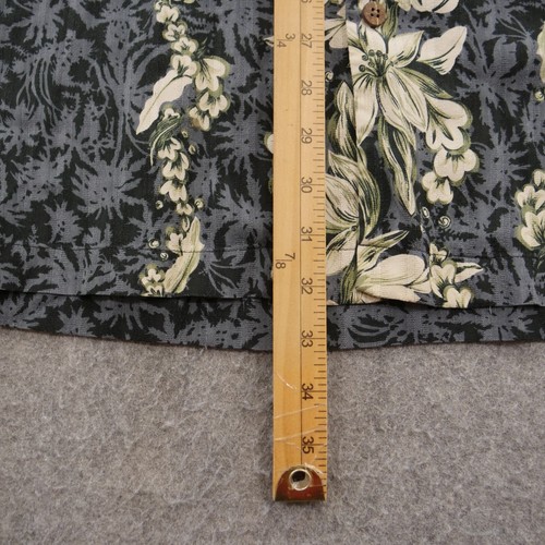 Tommy Bahama Shirt Mens 2XL XXL Gray Button Up Floral Short Sleeve Silk - Picture 8 of 11
