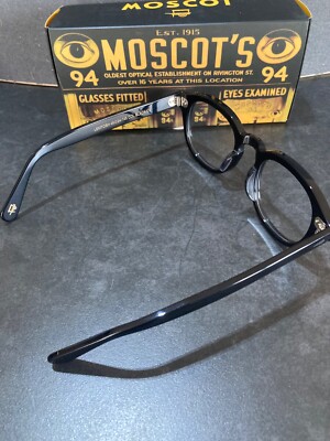 MOSCOT LEMTOSH Sunglasses Black plastic frame Clear lens 49-24-145