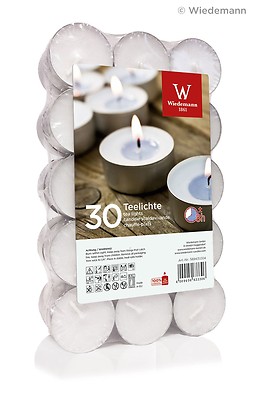 30x Teelichte Ø39mm im Flatpack 8 Stunden Brenndauer von Kerzen Wiedemann GmbH