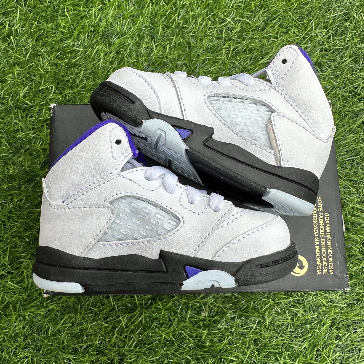 Size 4C Nike Air Jordan 5 Retro TD Concord 440890 141 Purple Kids Shoe  Jordans V