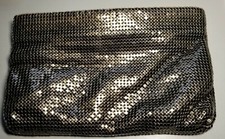 Whiting & Davis Glitzy Holiday vintage clutch bronze/gold7" × 4 1/2" made in USA