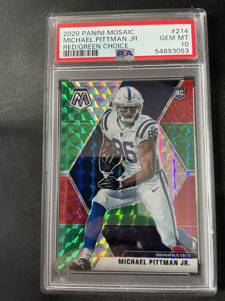 2020 Panini Mosaic Michael Pittman Jr. RED GREEN CHOICE PSA 10 #214 RC COLTS