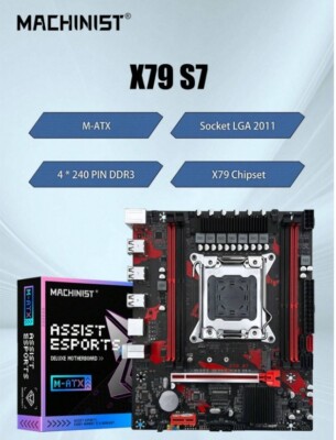 MACHINIST X79 S7 Motherboard Support Intel Xeon E5 V1&VV2 LGA 2011 CPU M-ATX