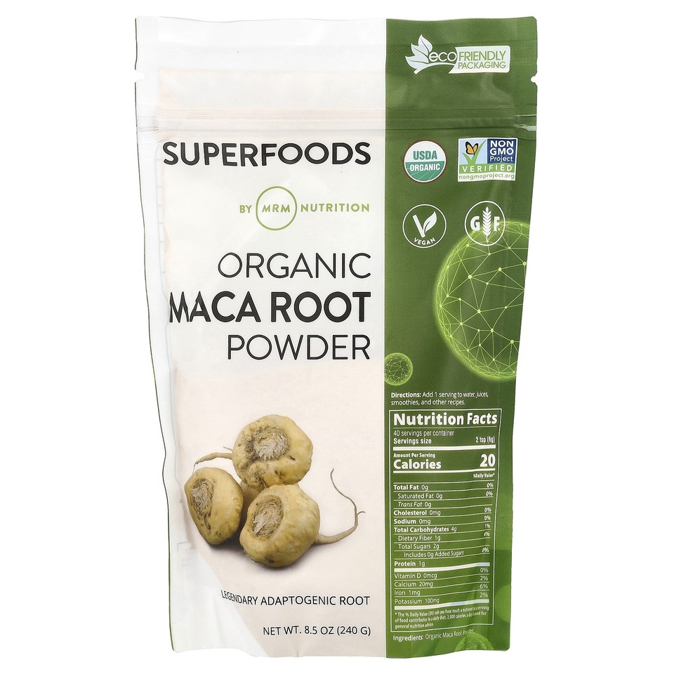 MRM RAW Organic Maca Root Powder 8 5 oz 240 g EcoFriendly, Gluten-Free, GMP