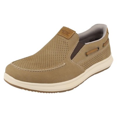 Herren Rieker Nubuk Extra Weite Slipper mit Lochdetails ''16968''