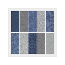 Gray Blue JELLY ROLL: 20 2 1/2" x 44" Strips, 100 Quilting Cotton Fabric