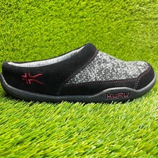 Kuru Draft Womens Size 8 Black Gray Pink Walking Comfort Slip On Mule Slippers