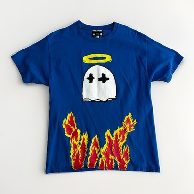 BWOOD Diamond Wave Fire Ghost Halo Brian Wood  T Shirt Sz Mens L Streetwear