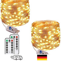 Lichterkette USB 12M 120 Leds Warmweiß 8 Modi Fernbedienung