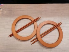 2 Stück Holz Gardinen Raffhalter Dekospange Vorhang-Raffhalter 18cm Durchmesser