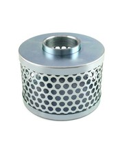 QWORK 2" Round Hole Suction Strainer Filter for Pumps, Steel Plated Thread