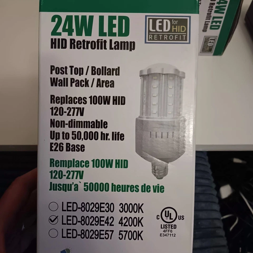 3 pack 24w LED HID Retro Fit Retrofit Replaces 100w 100 watt Hid Light post Bulb - Image 3 of 3