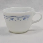 Vintage Pyrex Corning Corelle Morning Blue Floral Milk Glass Coffee Tea Cup Mug