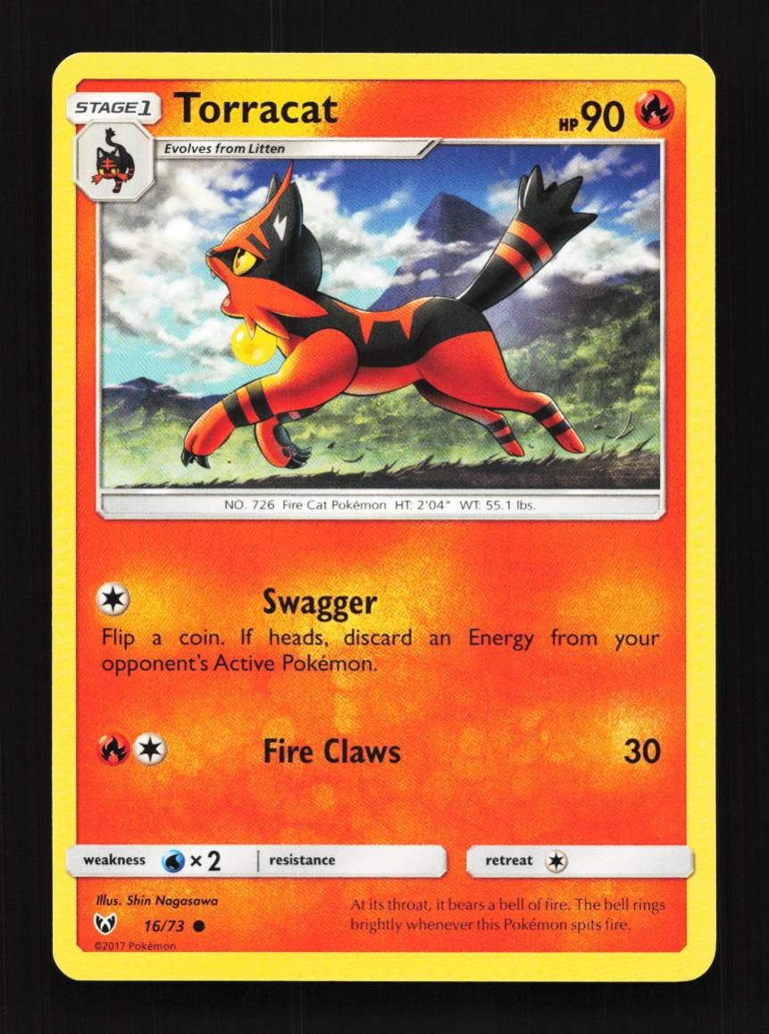 Torracat 16/73 LP Shining Legends English Pokemon Card TCG