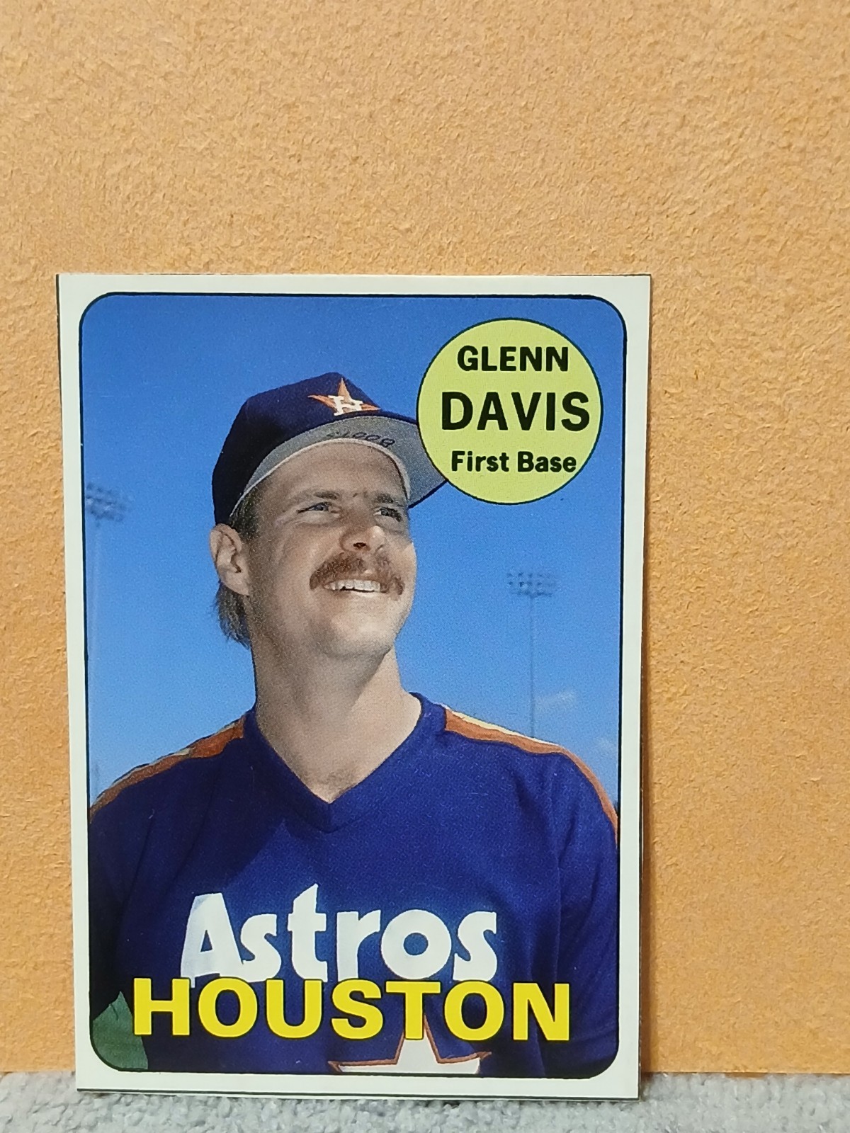 GLENN DAVIS 1990 Baseball Card Magazine Hand Cut Card #10 HOUSTON