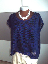 Ponchopulli / Leichtstrickpulli /Lochstrickpulli Gr.One size=42-44