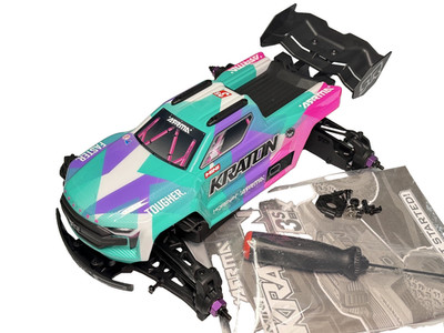 Arrma Mini Kraton 3s Chassis Diffs Axles Roller Slider Brace Body TEAL - ARA2508