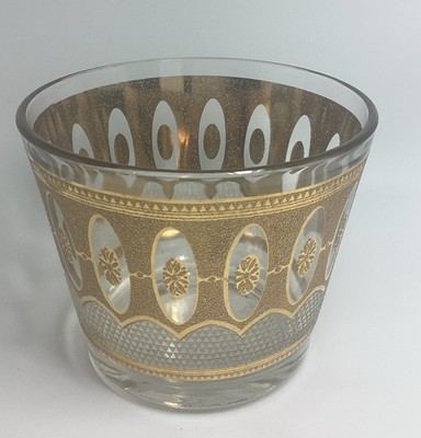 Vtg Culver Ice Bucket LTD 22 Karat Gold Mid Century Barware MCM