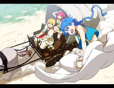 Anime magi the labyrinth of magic girls blonde blue hair Custom Gaming Mat Desk