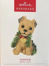 2023 Hallmark Keepsake Christmas Ornament Puppy Love Terrier