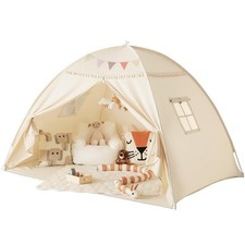 Kids Teepee Tents Indoor: Children's Play 191 cm x 102 x 117 cm, Cream 
