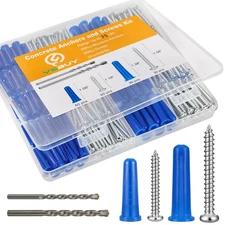 180PCS Conical Concrete Anchors and Screws Assortment Kit, 90PCS Concrete Wall A