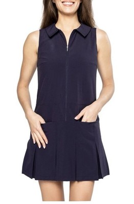Golftini Women's Tini Times Pleated Golf Dress Size Small Blue NWT